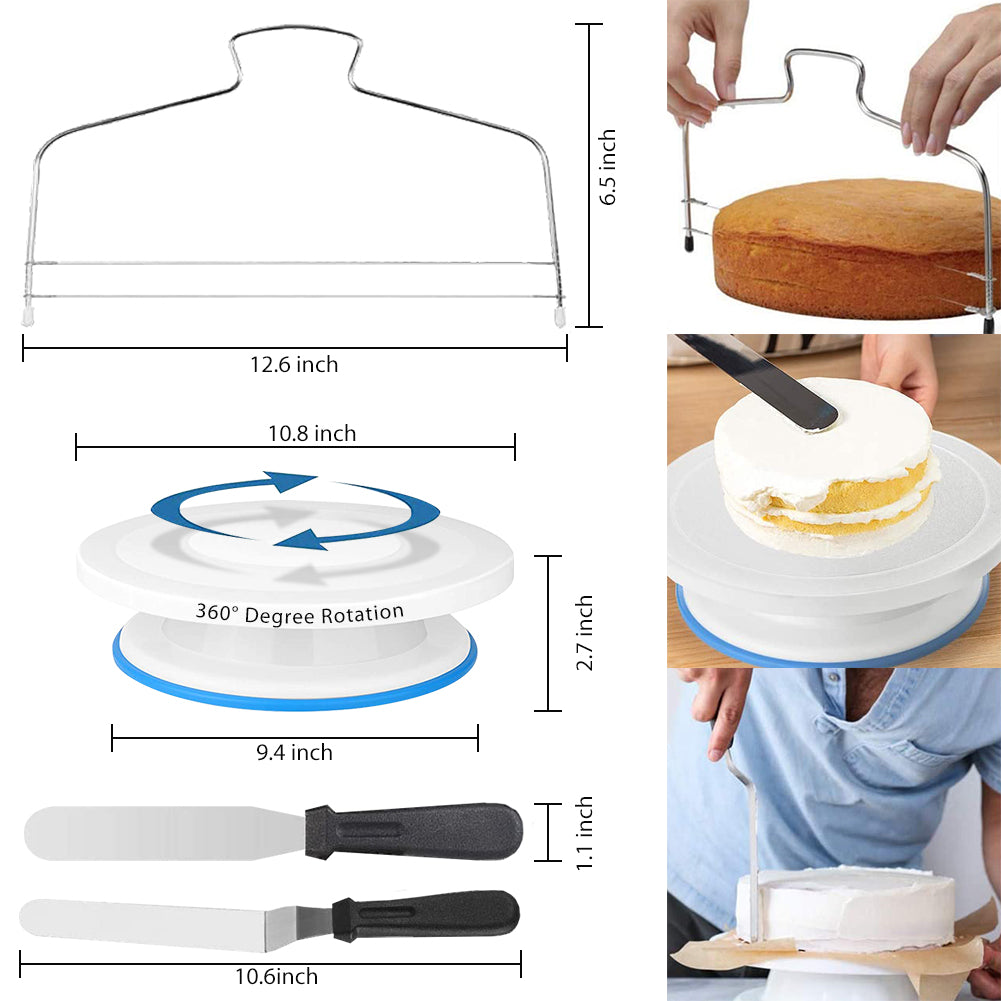 10.8 Inch Rotating Cake Turntable Revolving Cake Stand White