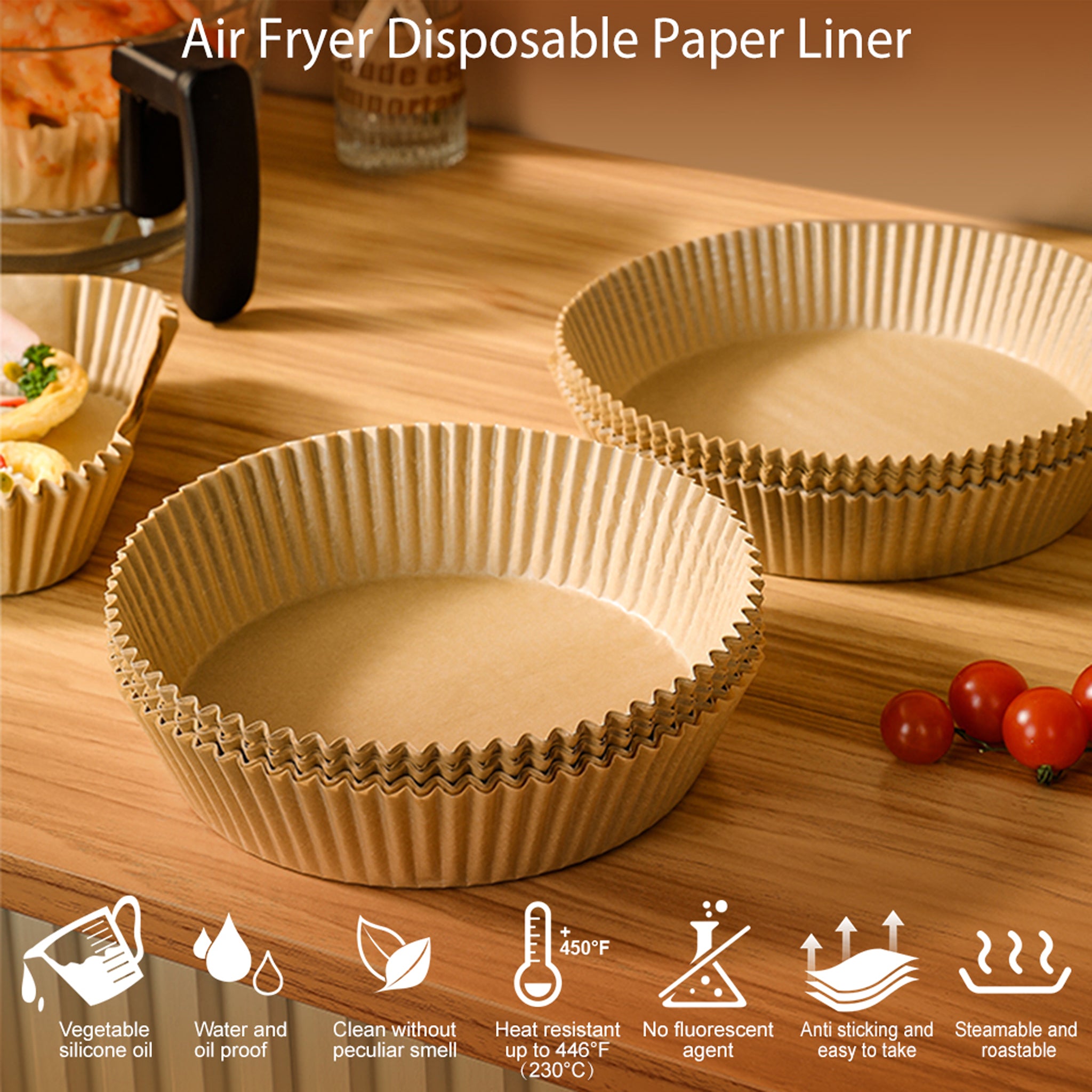 Webake 9.45 inches non-stick parchment paper disposable air fryer line